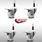 Service Caster 3'' SS Nylon Swivel 7/8'' Expanding Stem Caster Set Total Lock Brake, 4PK SCC-SSEXTTL20S314-NYS-78-4 - alternate 3